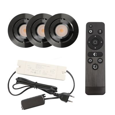 Alumiini veranda pintavalaisin musta, Rona, 3W, 2700K LED, IP44, kaukosäätimellä