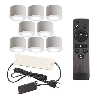 Alumiini veranda upotettava spottivalaisin valkoinen, Vasso, 24W, 2700K LED, IP44, kaukosäätimellä