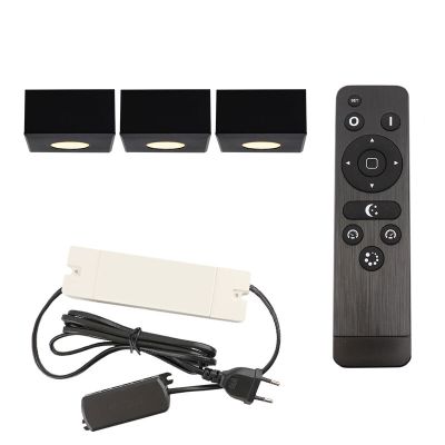 Alumiini veranda upotettava spottivalaisin musta, Fredo, 9W, 2700K LED, IP44, kaukosäätimellä