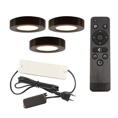 Alumiini keittiökaappivalaistus musta, Sana, 3W, 2700K LED, kaukosäätimellä