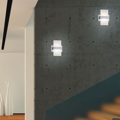 Harmaa alumiini ylös alas seinävalaisin, Leontien, 4,3W, 3000K LED, katkaisimella