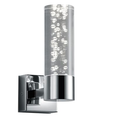 Kromi muovi seinävalaisin , Delfina, 3,1W, 3000K LED, IP44