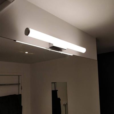 Kromi muovi peilivalaisin, Staby, 6,5W, 3000K LED, IP44, katkaisimella