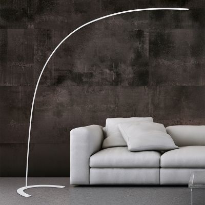 Valkoinen metalli kaarilamppu, Libro, 18W, 3000K LED, katkaisimella