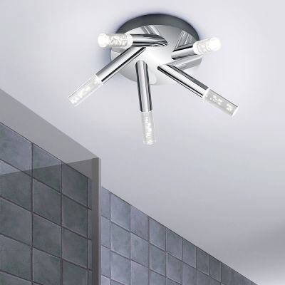 Kromi muovi kylpyhuoneen kattovalaisin, Delfina, 3,1W, 3000K LED, IP44