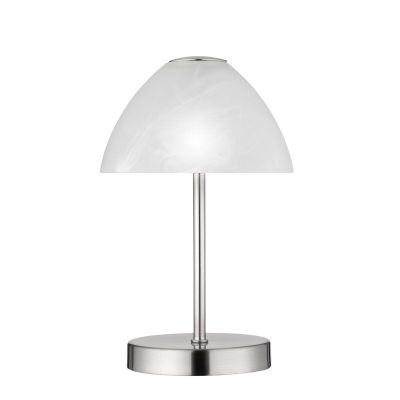 Nikkeli metalli pöytävalaisin, Aaron, 2,5W, 3000K LED, katkaisimella