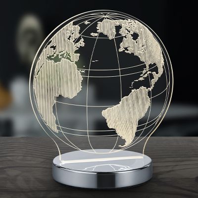 Kromi metalli pöytävalaisin, Berfin, 7W, lämmin–kylmä valkoinen säädettävä LED, katkaisimella