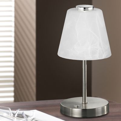 Nikkeli lasi pöytävalaisin, Nakskov, 2,5W, 3000K LED, katkaisimella