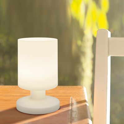 Valkoinen muovi ulkopöytävalaisin, Wiesje, 1,5W, 3000K LED, IP44, katkaisimella
