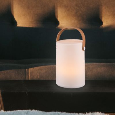 Valkoinen muovi ulkopöytävalaisin, Marso, 1W, 3000K LED, IP44, katkaisimella