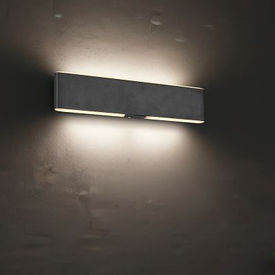 Musta metalli ylös alas seinävalaisin, Zwier, 3W, lämmin–kylmä valkoinen säädettävä LED, katkaisimella