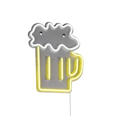 Läpinäkyvä muovi seinävalaisin , Beer, 5W, keltainen LED, katkaisimella