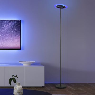 Musta metalli lattiavalaisin, Sanjeev, 16,5W, RGBW LED, kaukosäätimellä