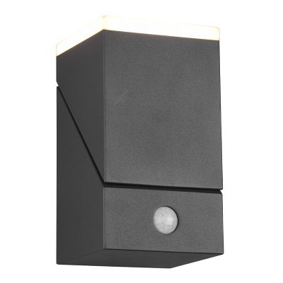 Antrasiitti alumiini liiketunnistimella varustettu ulkoseinävalaisin, Liron, 7W, 3000K LED, IP54