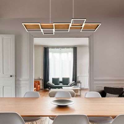 Ruskea puu riippuvalaisin, Justian, 42W, 3000K LED, 3-portaisesti himmennettävä