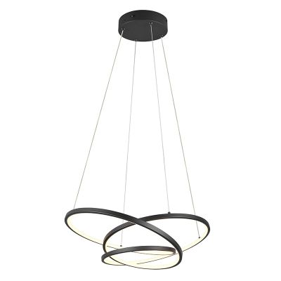 Musta metalli riippuvalaisin, Teodore, 34W, white switch LED, 3-portaisesti himmennettävä