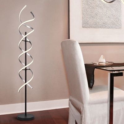 Kromi alumiini lattiavalaisin, Sylvian, 32W, valonvärisäädettävä LED, kosketushimmentimellä