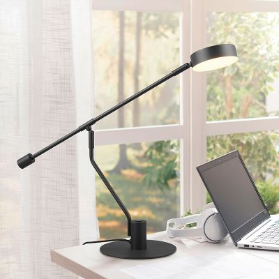 Musta metalli pöytävalaisin, Koendert, 6W, white switch LED, kosketushimmentimellä