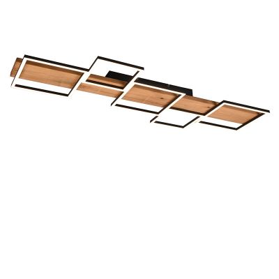 Ruskea puu kattolamppu, Justian, 42W, 3000K LED, 3-portaisesti himmennettävä