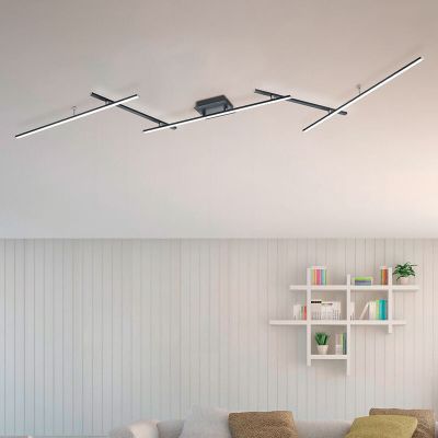 Musta metalli kattolamppu, Nadja, 22W, RGBW LED, kaukosäätimellä