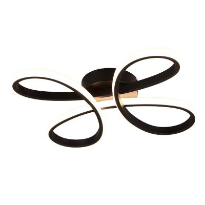 Musta metalli kattovalaisin, Vikash, 25W, 3000K LED, 3-portaisesti himmennettävä