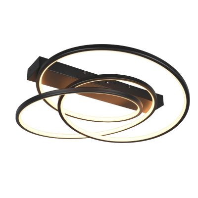 Musta metalli kattolamppu, Teodore, 34W, white switch LED, 3-portaisesti himmennettävä