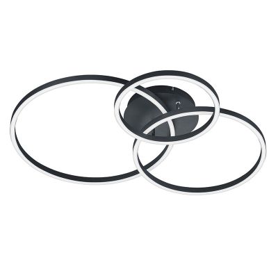 Musta metalli kattolamppu, Elze, 28W, RGBW LED, kaukosäätimellä