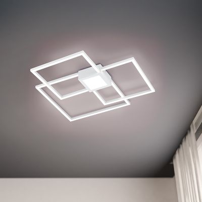 Valkoinen metalli kattolamppu, Kimoni, 38W, 4000K LED, 3-portaisesti himmennettävä