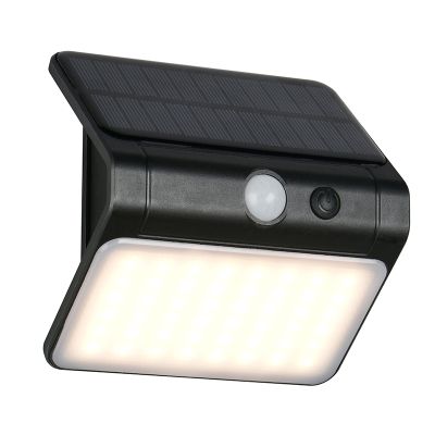 Musta muovi aurinkovoimainen ulkovalaisin, Mijs, 2,5W, 4000K LED, IP44