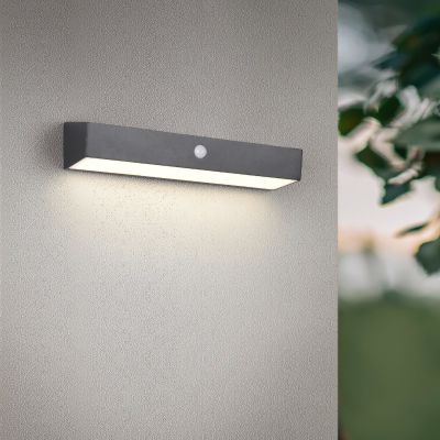 Musta muovi aurinkovoimainen ulkovalaisin, Ravindra, 6W, 4000K LED, IP44