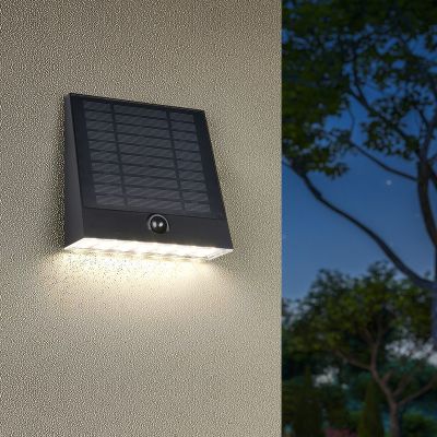 Musta muovi aurinkovoimainen ulkovalaisin, Pontus, 6W, 4000K LED, IP44