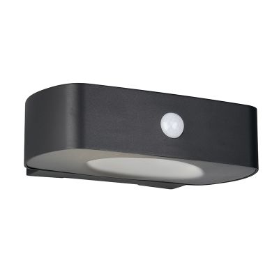 Musta muovi aurinkovoimainen ulkovalaisin, Pytsje, 6W, 4000K LED, IP44, katkaisimella
