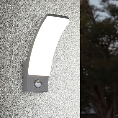 Antrasiitti alumiini liiketunnistimella varustettu ulkoseinävalaisin, Popke, 12,5W, 4000K LED, IP44