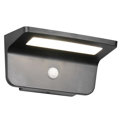 Musta muovi aurinkovoimainen ulkovalaisin, Mukaddes, 8W, 4000K LED, IP44