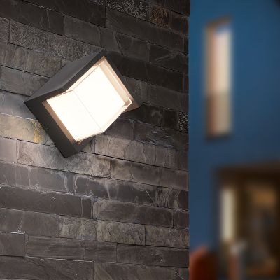 Musta muovi ulkovalaisin, Riekje, 8W, 3000K LED, IP54