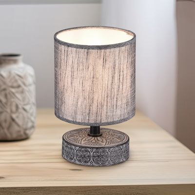 Keramiikka pöytävalaisin harmaa, Lola, katkaisimella