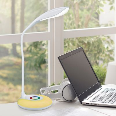 Valkoinen muovi työpöytävalaisin, Zetan, 3W, RGBW LED, kosketushimmentimellä