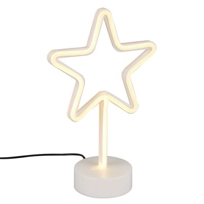 Valkoinen muovi lastenhuoneen pöytävalaisin, Sario, 1W, 3000K LED