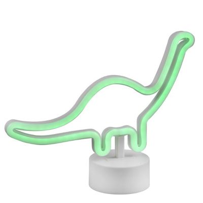 Valkoinen muovi lastenhuoneen pöytävalaisin, Dino, 2W, 3000K LED, katkaisimella