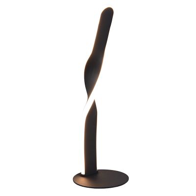 Musta metalli pöytävalaisin, Quirinus, 10W, 4000K LED, katkaisimella