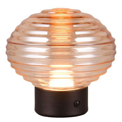 Musta metalli ladattava pöytävalaisin, Walid, 2W, 3000K LED, kosketushimmentimellä