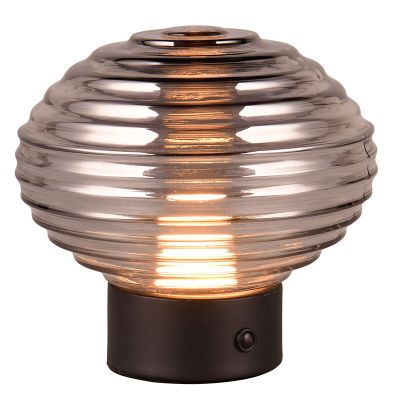 Musta metalli ladattava pöytävalaisin, Walid, 2W, 3000K LED, kosketushimmentimellä