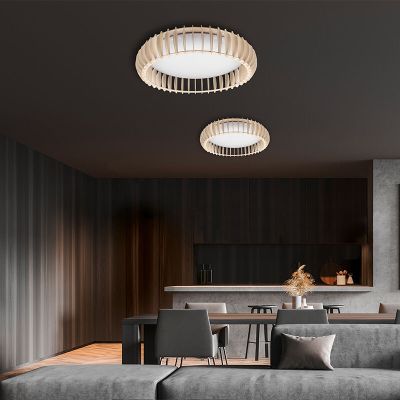 Valkoinen muovi kattolamppu, Bilge, 38W, lämmin–kylmä valkoinen säädettävä LED, kaukosäätimellä