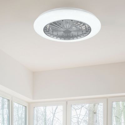 Harmaa kattotuuletin moderni, Damyan, 30W, RGBW LED, kaukosäätimellä