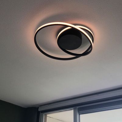 Musta metalli kattolamppu, Sassandra, 22W, 3000K LED, 3-portaisesti himmennettävä