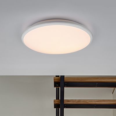 Valkoinen muovi kattolamppu, Celine, 20W, 4000K LED, 3-portaisesti himmennettävä