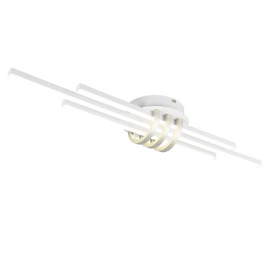 Valkoinen metalli kattolamppu, Saloua, 20W, 4000K LED, 3-portaisesti himmennettävä
