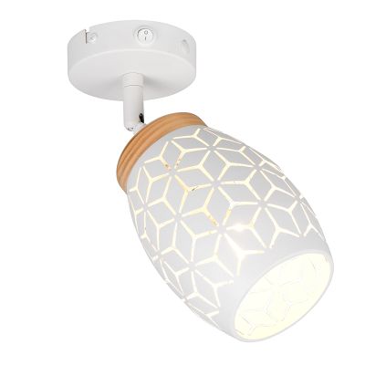 Valkoinen metalli seinäspotti, Delana, katkaisimella