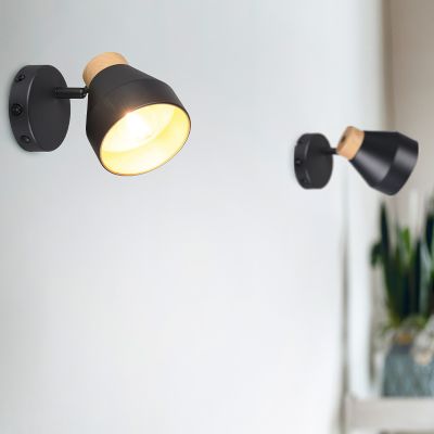 Musta metalli seinäspotti, Riette, katkaisimella