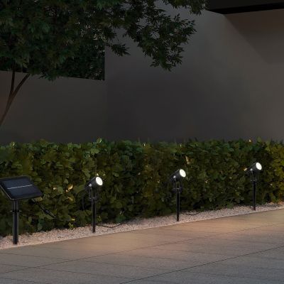 Musta alumiini aurinkoenergialla puutarhakohdevalaisin, Mijke, 0,5W, 4000K LED, IP44
